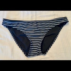 Black and white striped swim bottom